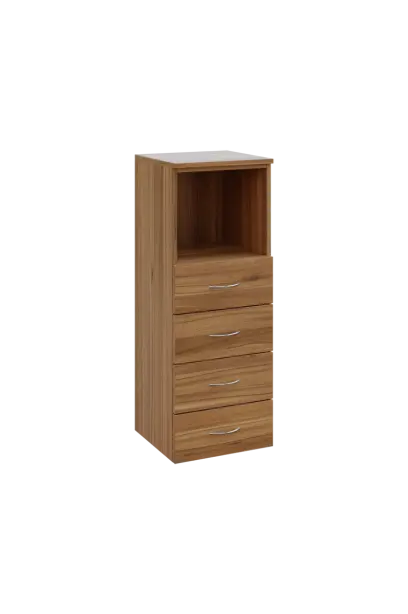 N 3 - 44ZN kancelářská skříň, 4-zásuvková/nika, 1100x400x400, ořech světlý